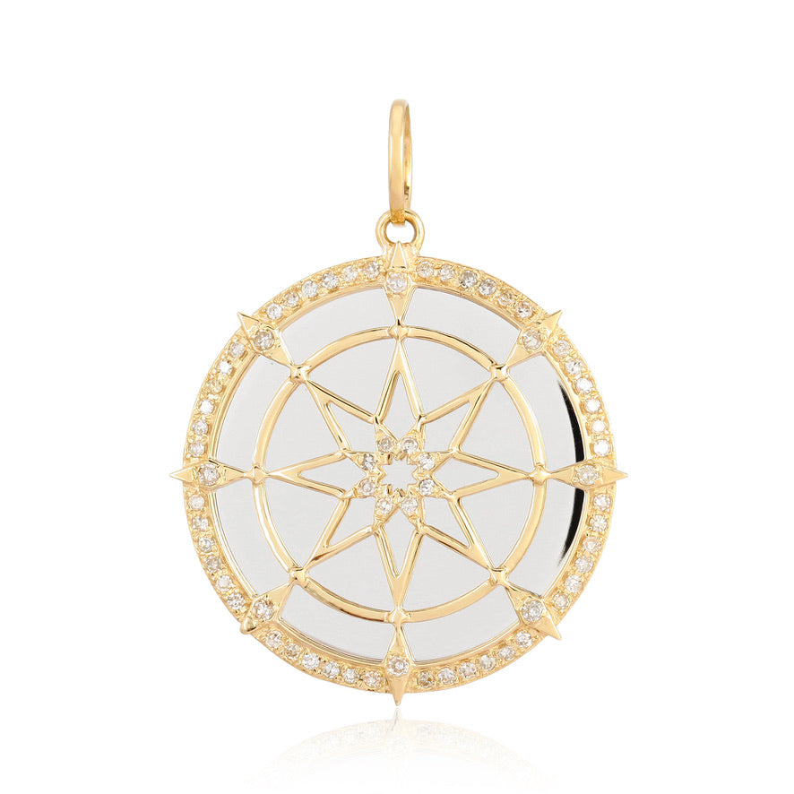 14k White and Yellow Gold Diamond Charm