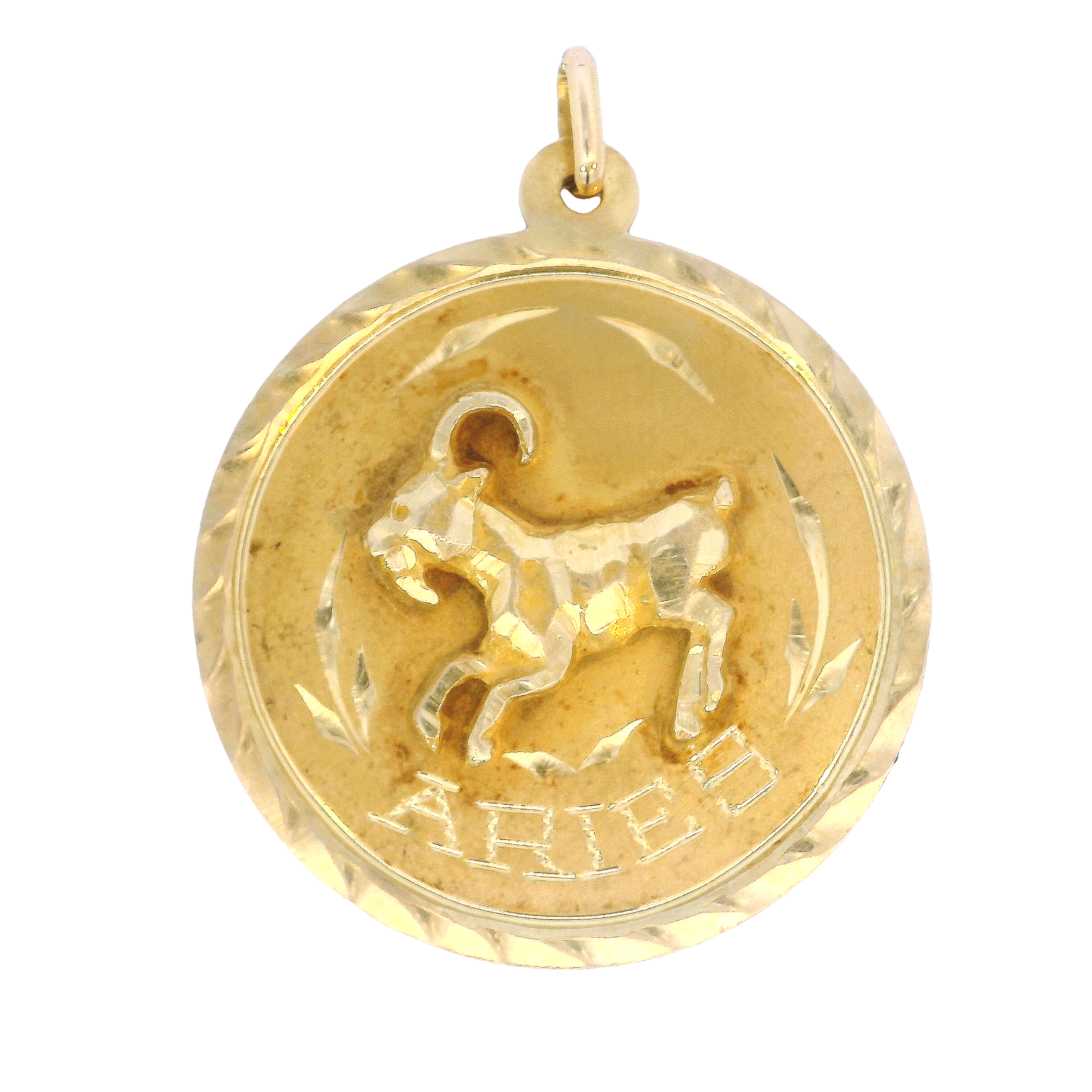 Vintage Aries Zodiac 18k Gold Charm
