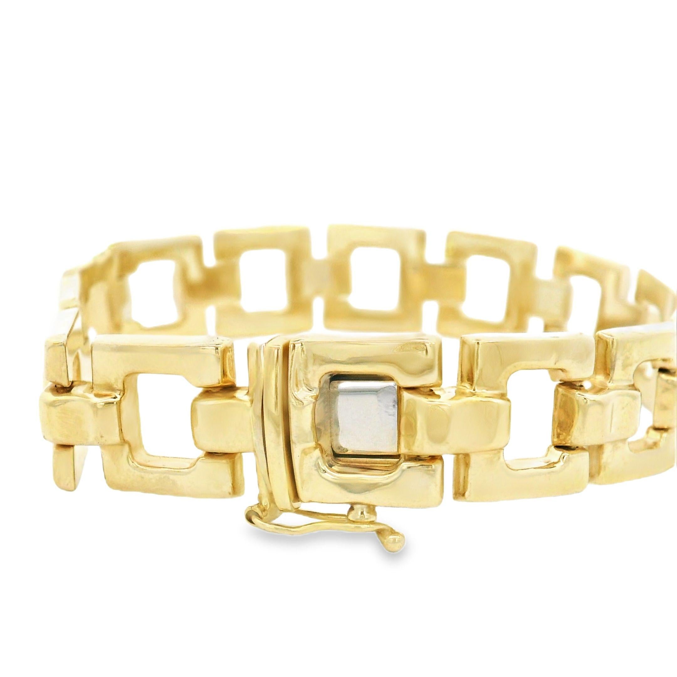 Vintage 14K Gold Square-Link Bracelet