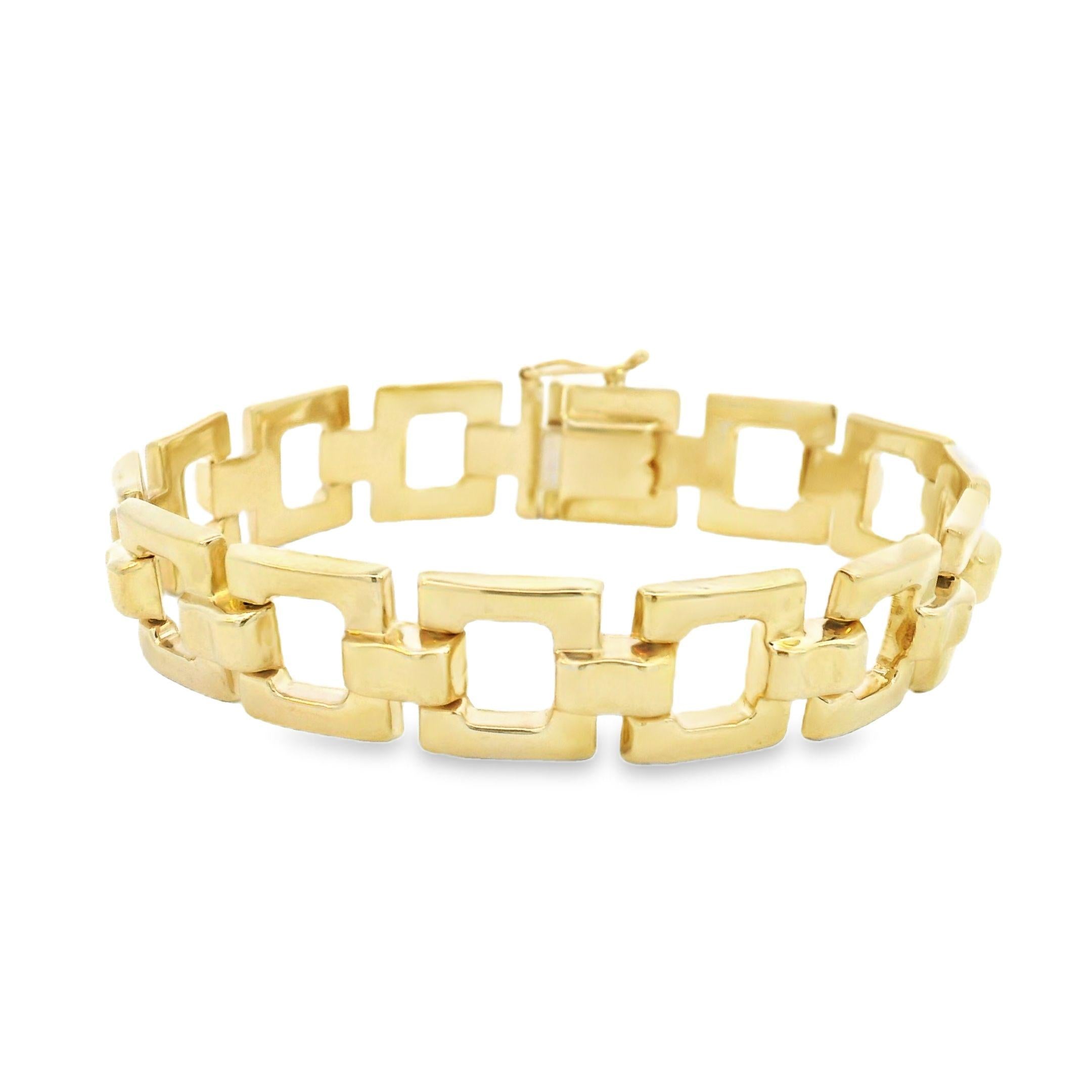 Vintage 14K Gold Square-Link Bracelet