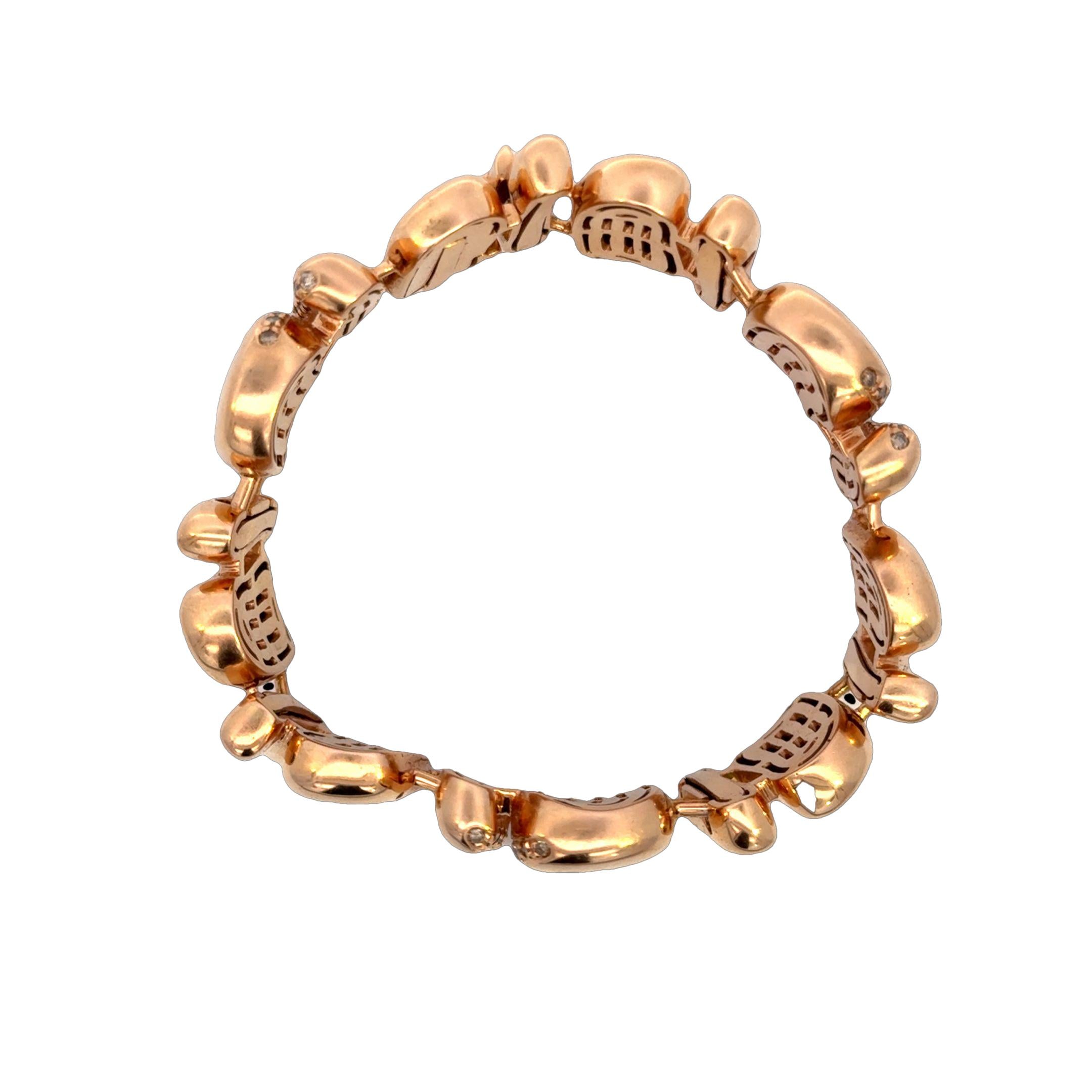 18K Rose Gold Diamond Vintage Bracelet