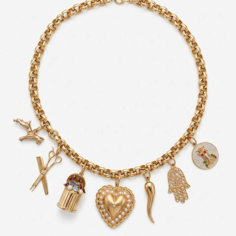 14 Karat Yellow Gold Red and Green Enamel Vintage Owl Bird Charm