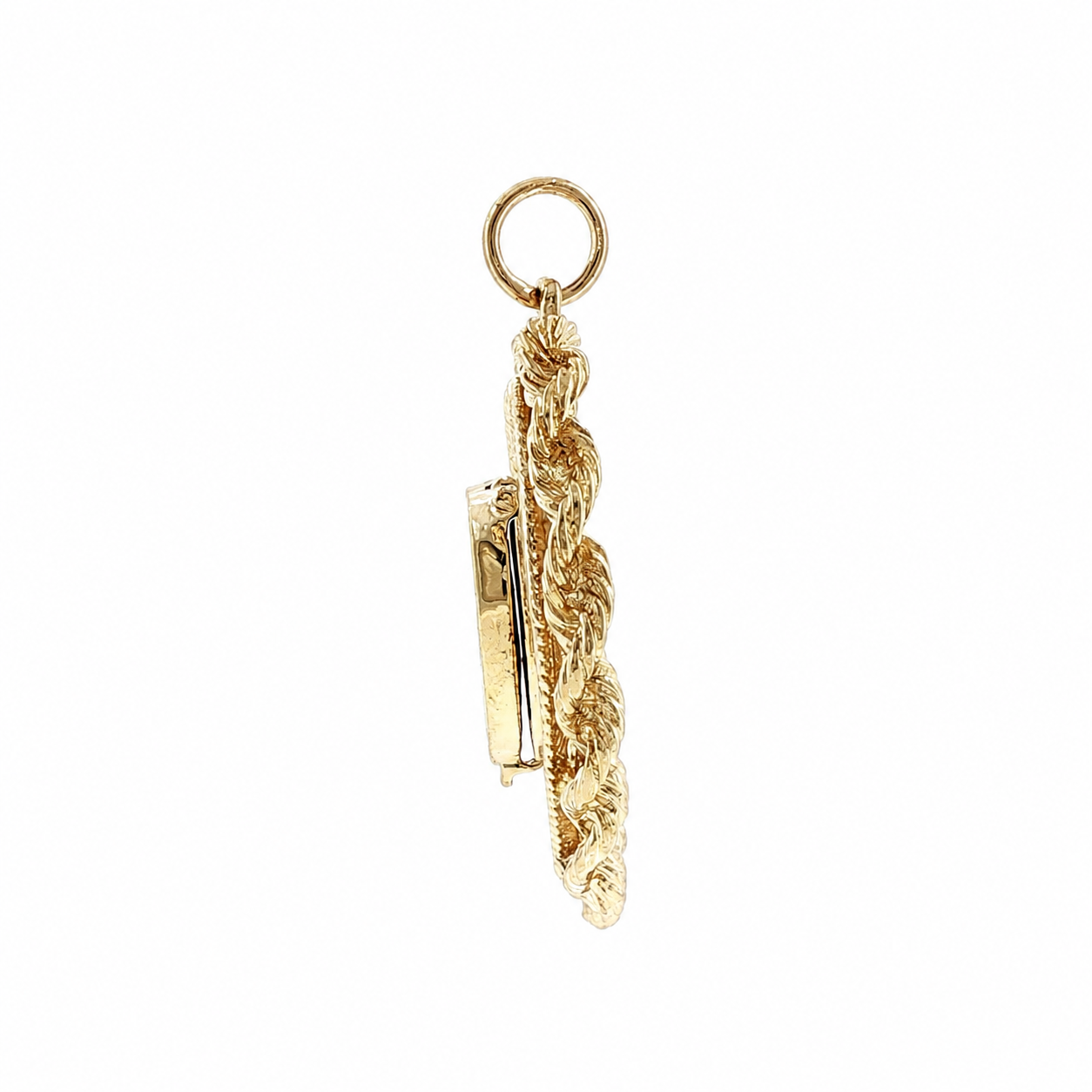 14k Yellow Gold Vintage 1950's Diamond Heart Locket Charm Pendant