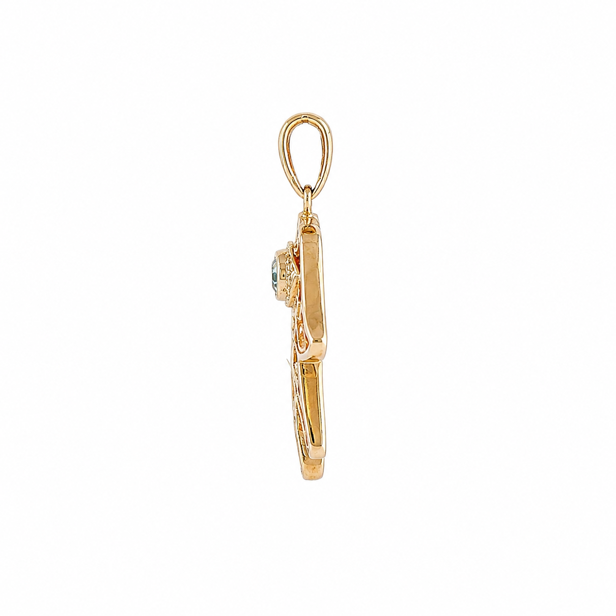 14K Yellow Gold Vinatge Evil Eye Hamsa