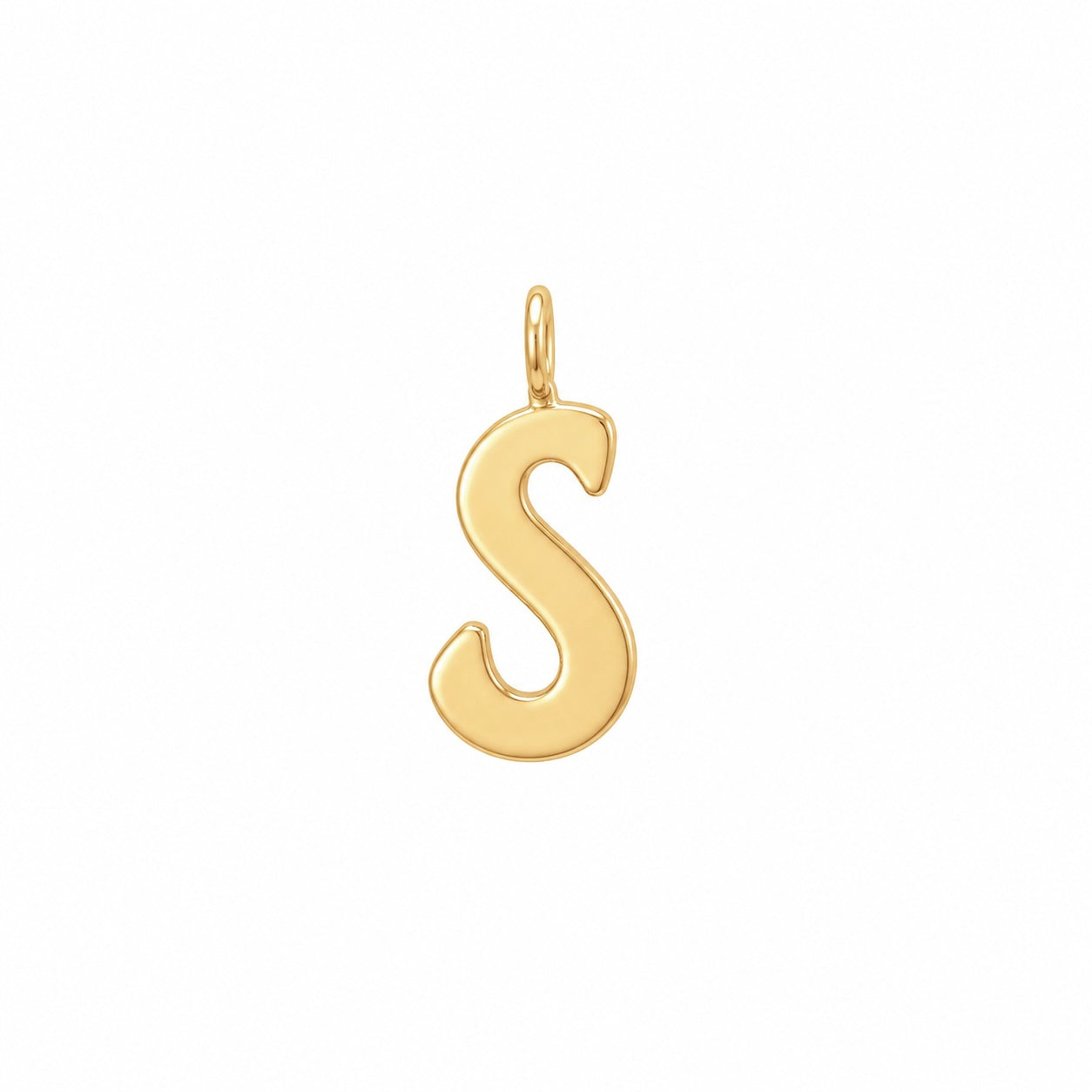 14k Yellow Gold Letter "S" Initial Charm
