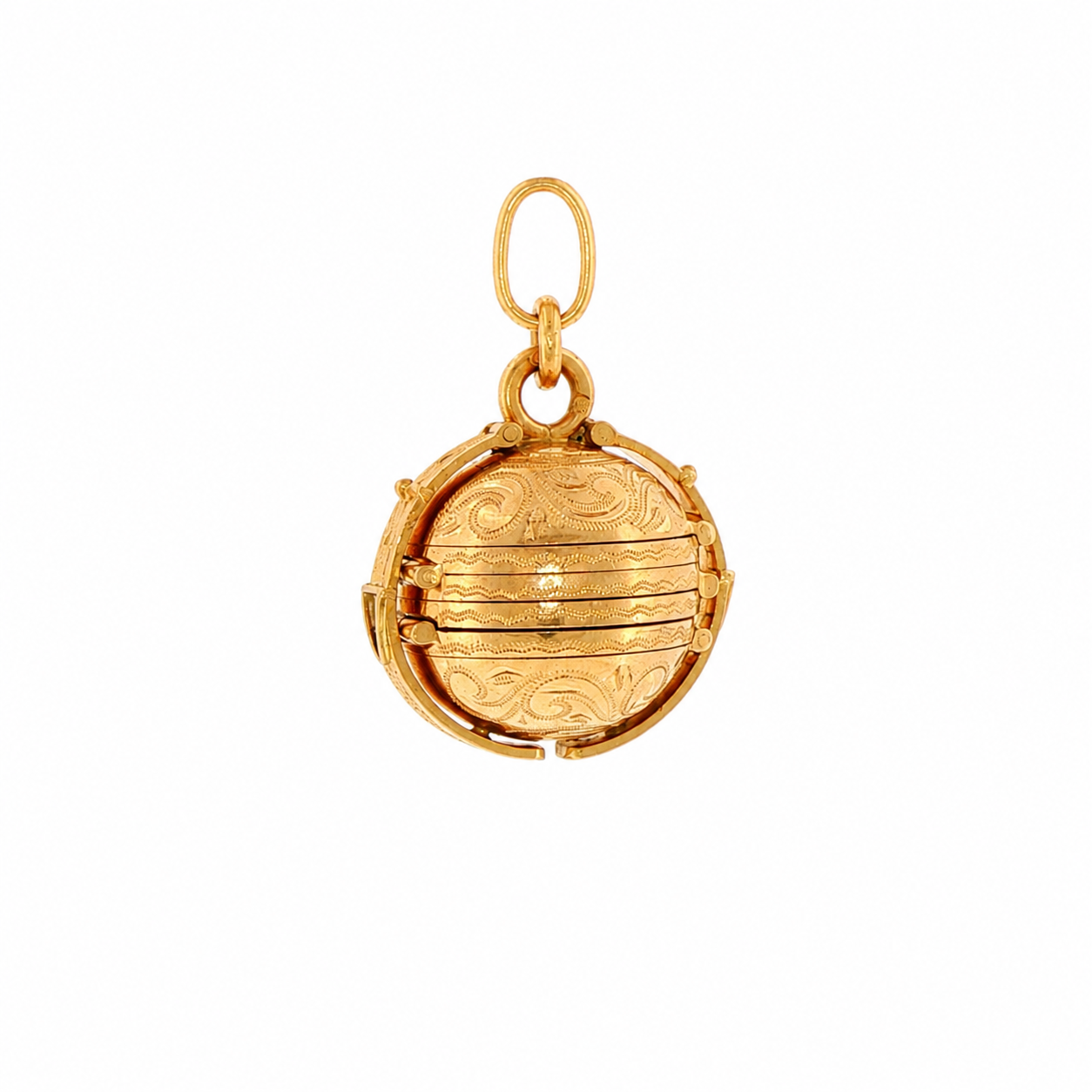 18k Yellow Gold Antique Victorian Photo Buckle Locket Charm Pendant