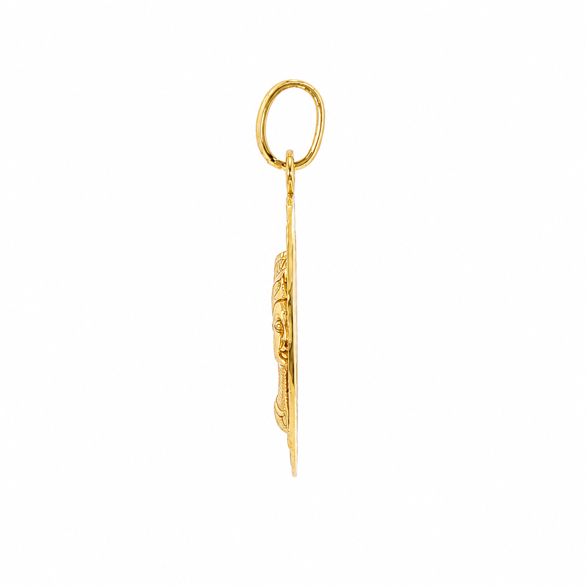 18k Yellow Gold Vintage Nefertiti Relief Medallion Pendant