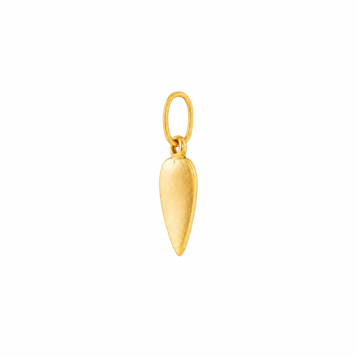 18k Yellow Gold Vintage Satin Finish Mini Heart Charm