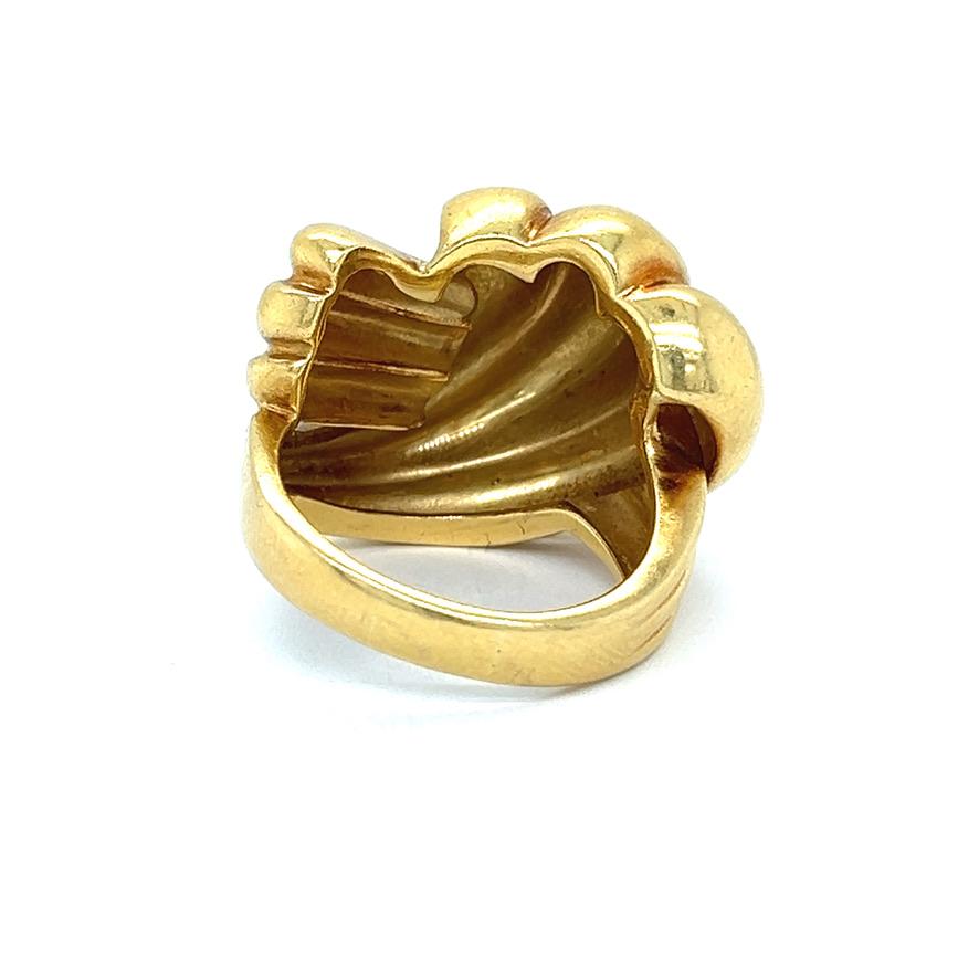 Vintage Swirl 18k Gold Ring