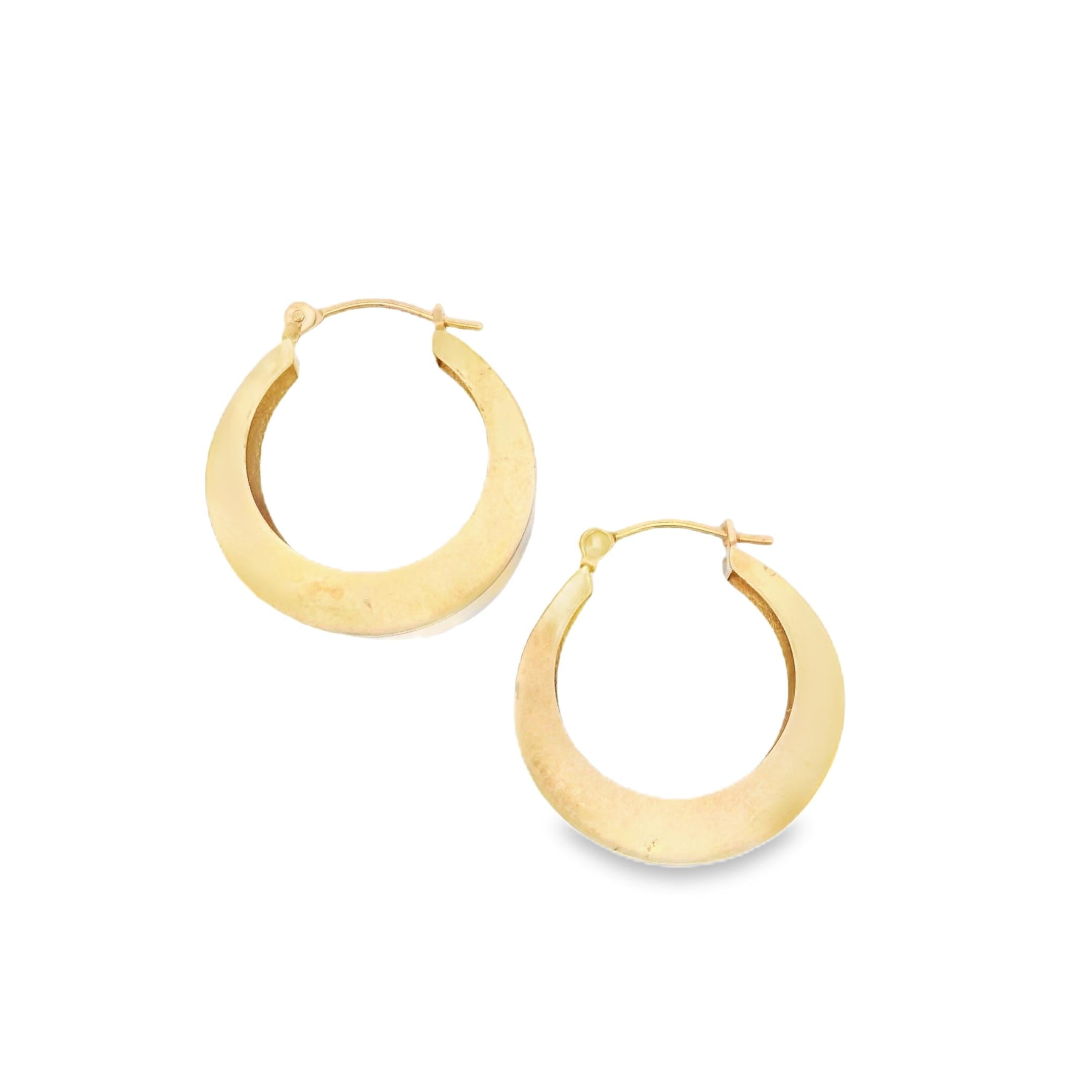 Vintage Hollow 14k Gold Hoop Earrings