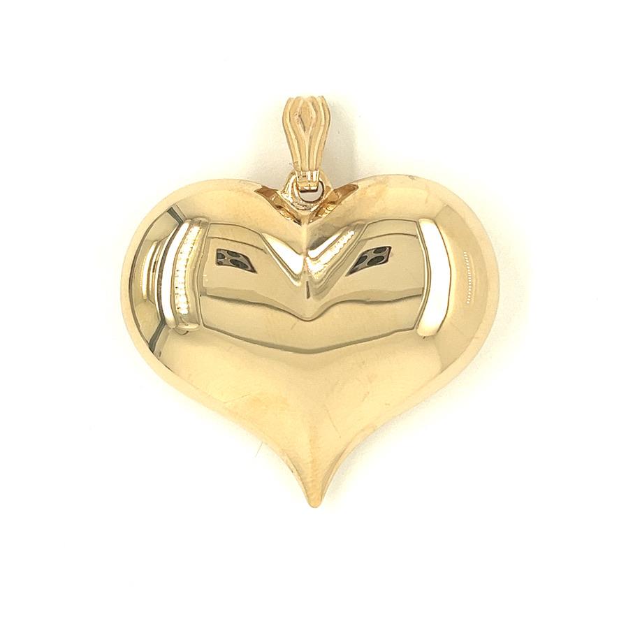 Vintage X-Large Puffy Heart 14k Gold Charm