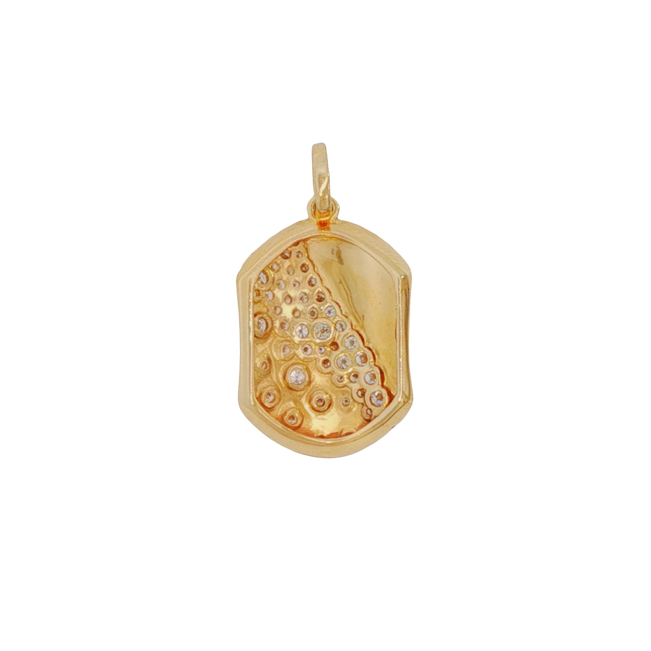 14k Yellow Gold Diamond Geometric Charm