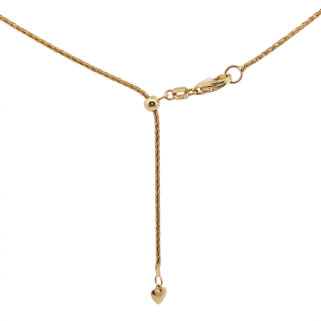 14K Yellow Gold Adjustable Rope Chain with Sliding Ball Clasp