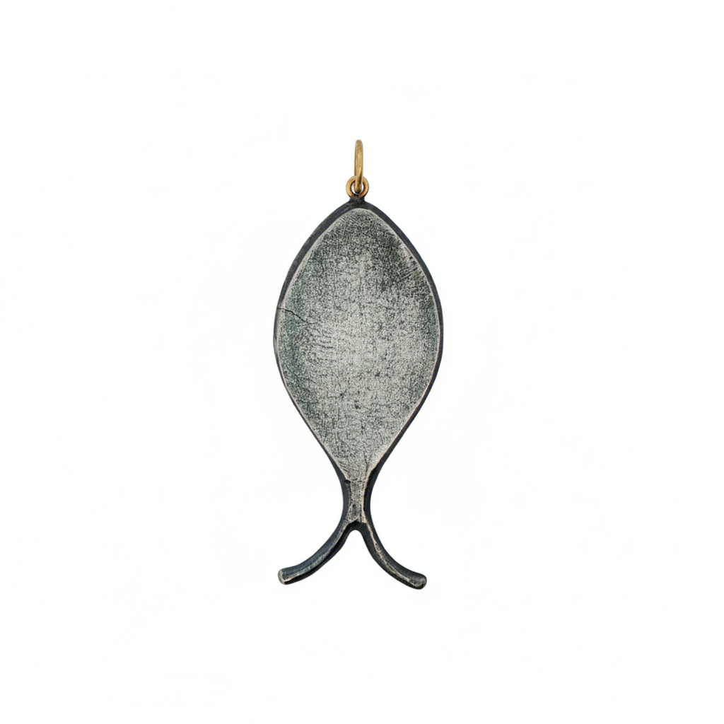 24k Gold Diamond Silver Fish Pendant