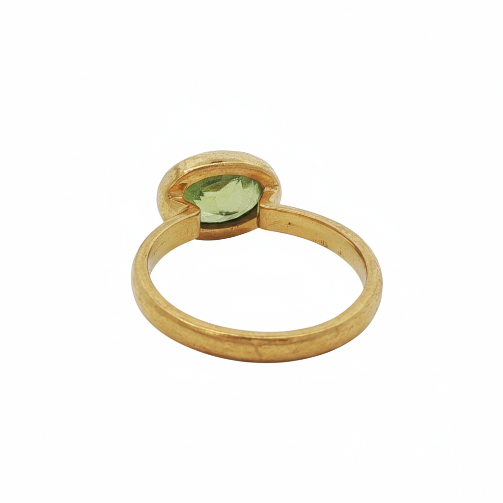 22k Yellow Gold Green Peridot Ring