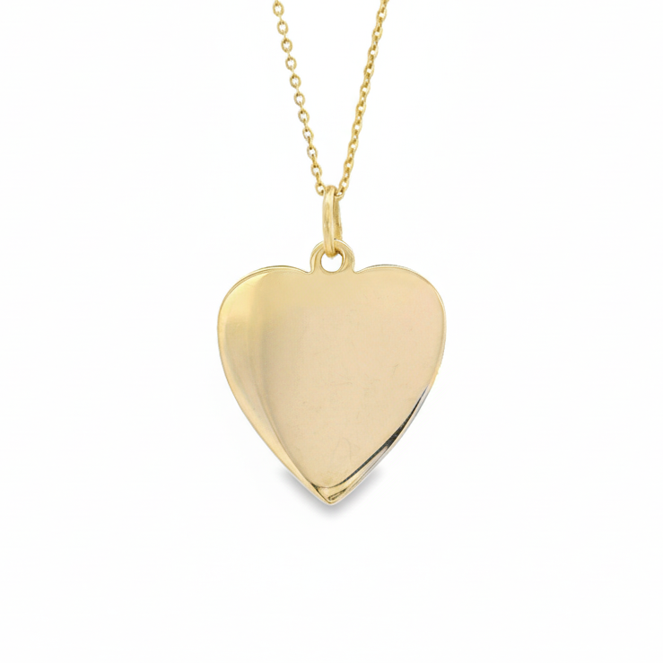 14k Yellow Gold Engravable Heart Charm