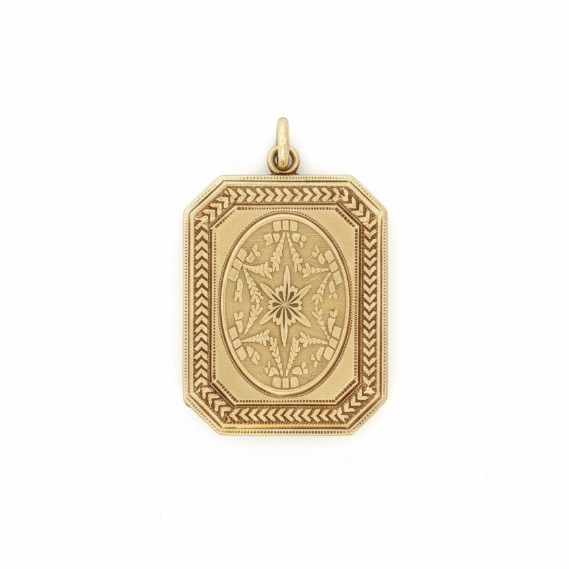 14k Yellow Gold 1920s Locket Charm