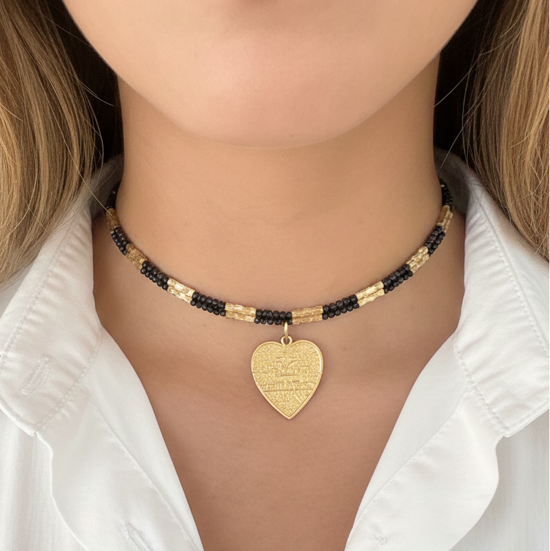 18k Yellow Gold Black Diamond Magnetic Chain