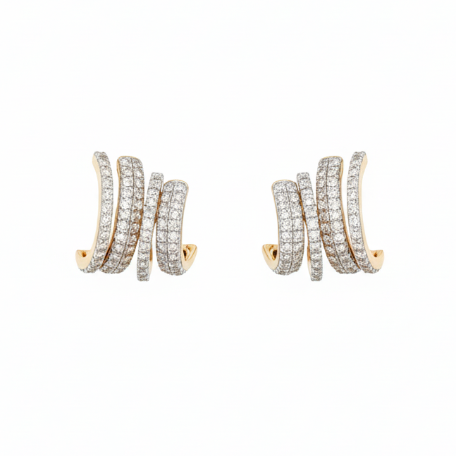 14k Yellow Gold 1.3 Ct Diamond Earrings