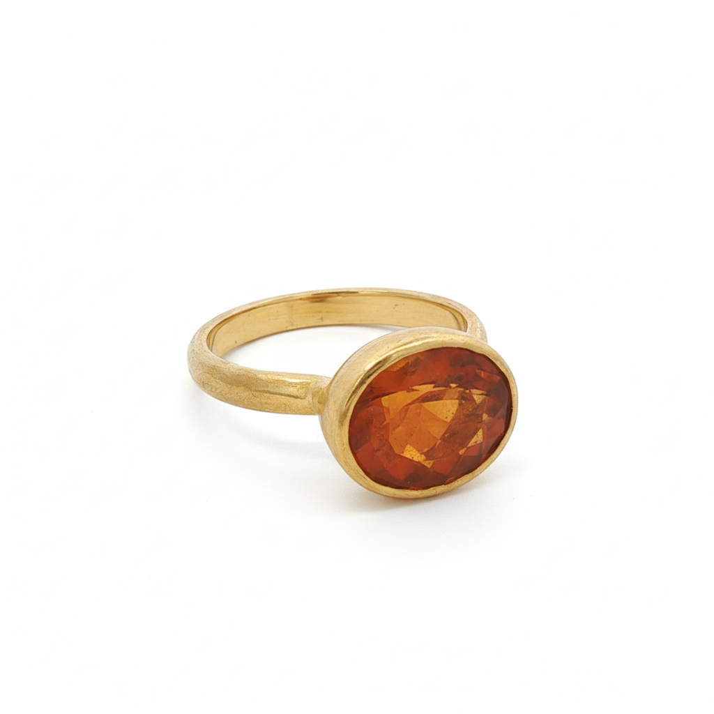 22k Yellow Gold Hessonite Garnet