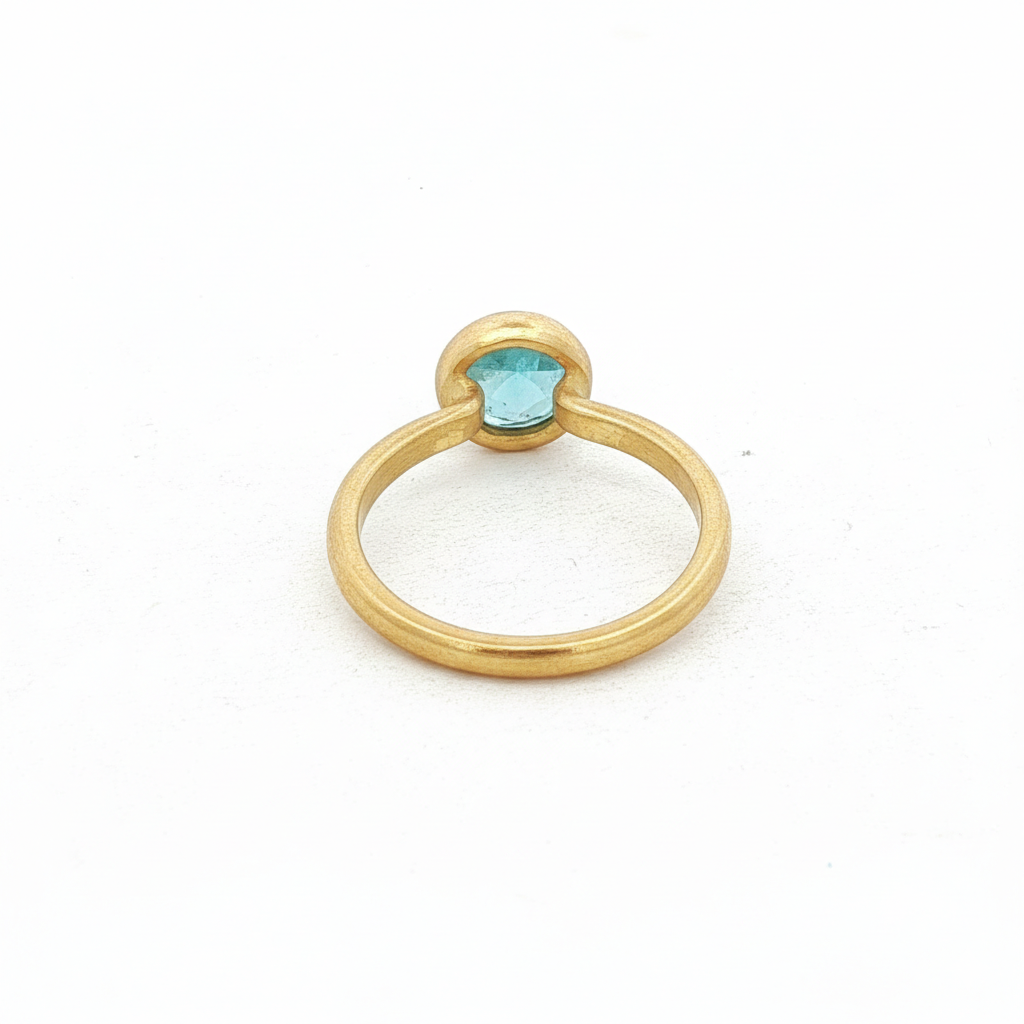 22k Yellow Gold Blue Toumaline Ring