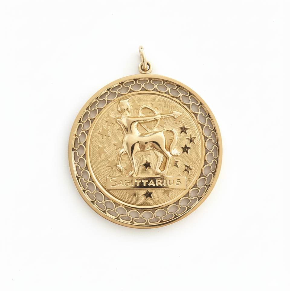 14k Yellow Gold Vintage Sagittarius Charm