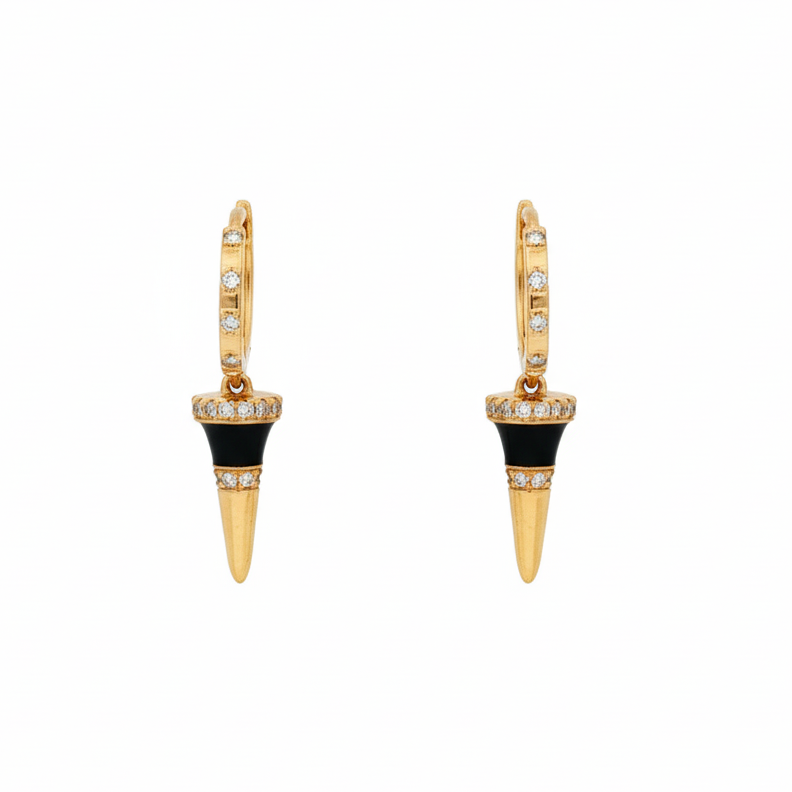 14k Yellow Gold Diamond Earrings