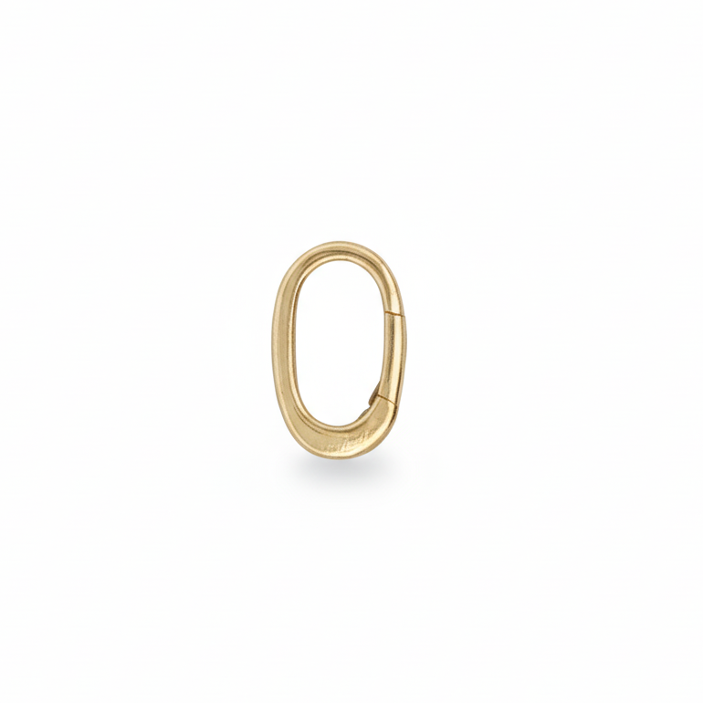 14k Yellow Gold Push In Oval Bale Charm Connector Clasp
