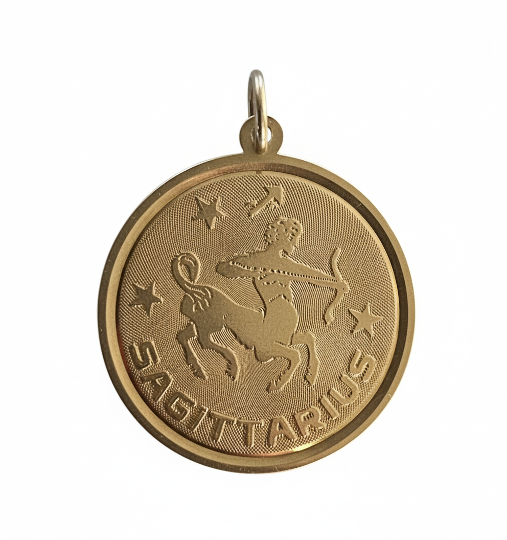 14k Yellow Gold Vintage Zodiac Sagittarius Charm