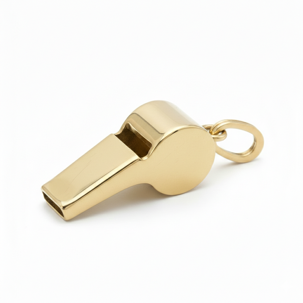 14k Vintage Gold Whistle Charm
