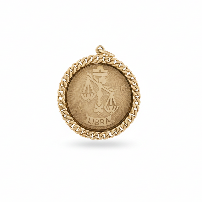 14k Yellow Gold Vintage Libra Charm