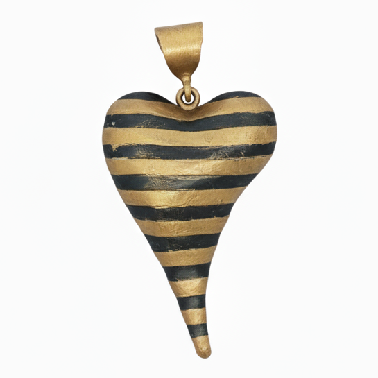 24k Yellow Gold Silver Heart Charm