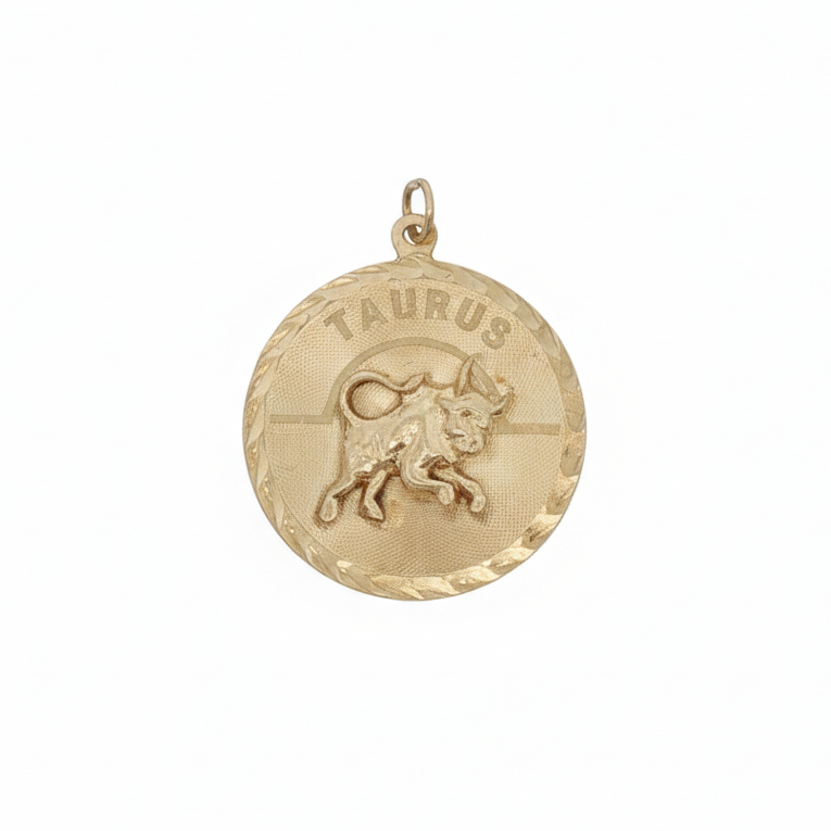 14k Yellow Gold Taurus Charm