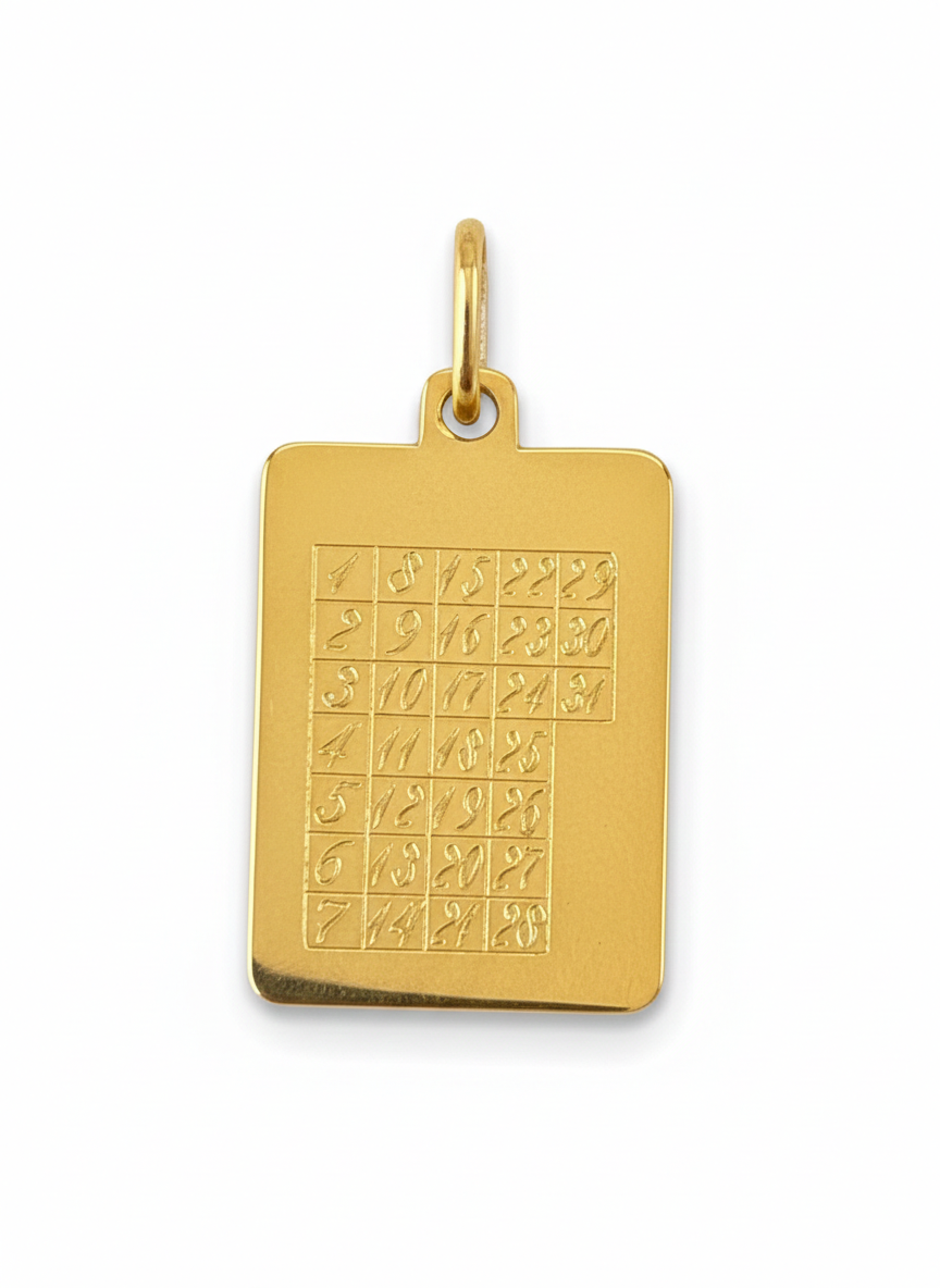 14k Yellow Gold Vintage Calendar Charm