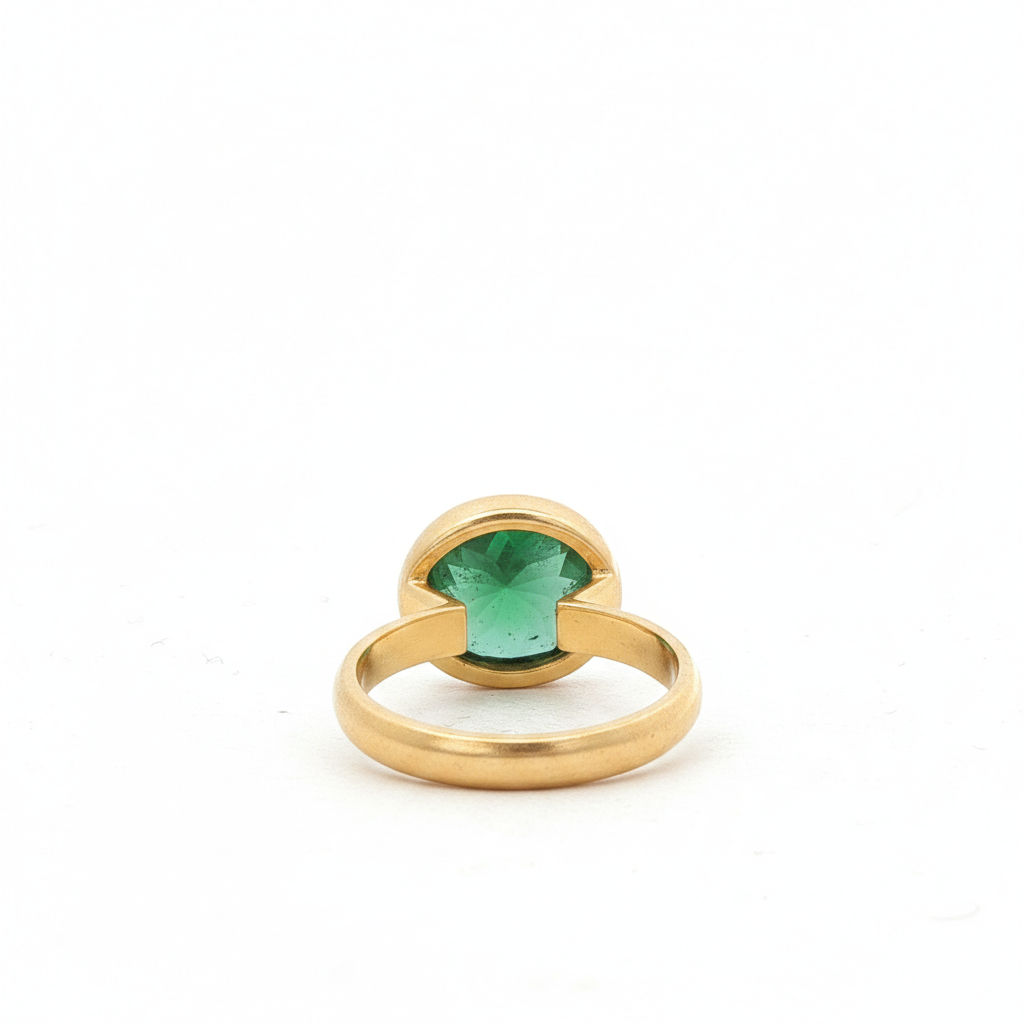 22K Yellow Gold Green Tourmaline Ring