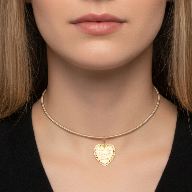 14k Yellow Gold Thin Leather Cord