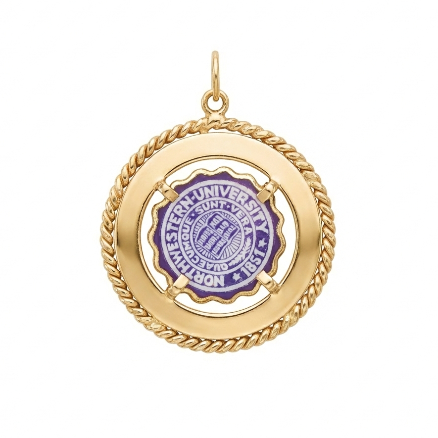 14k Yellow Gold Northwestern University Seal Charm