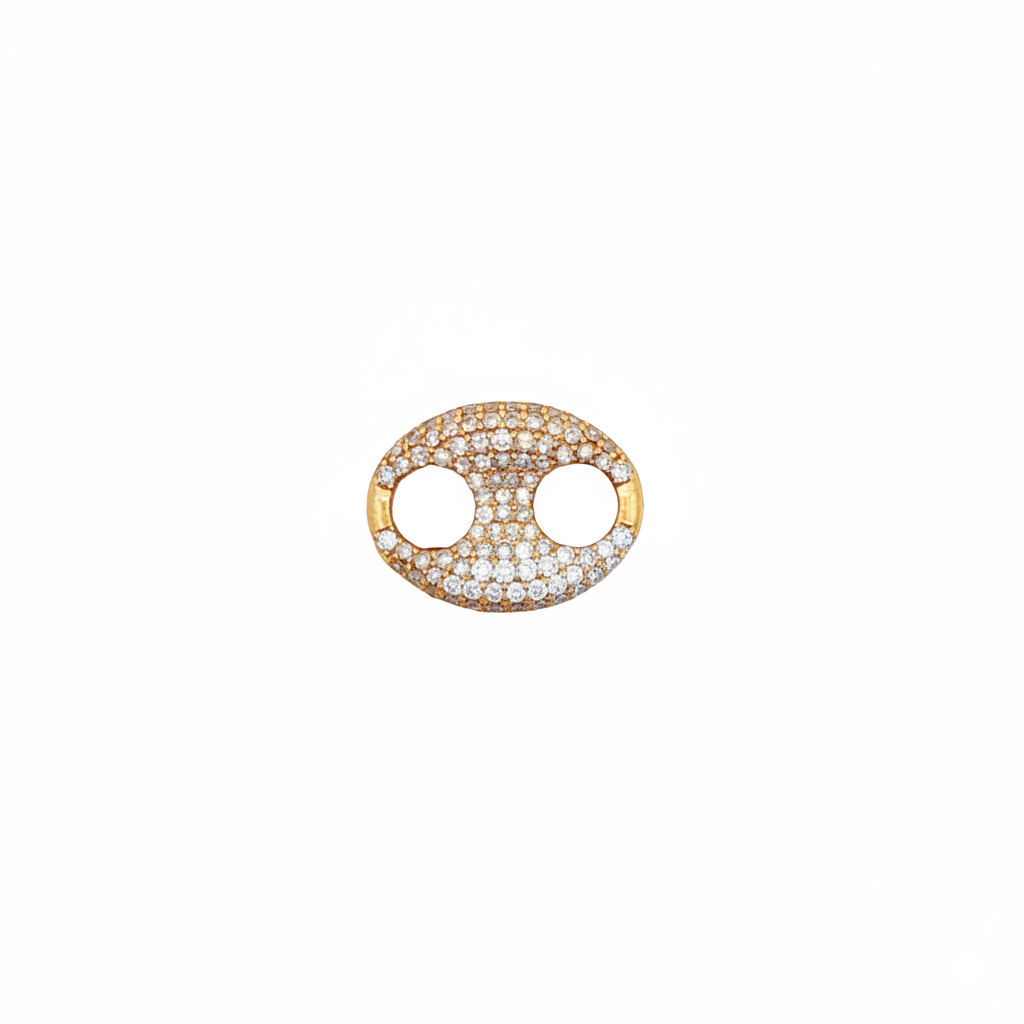 14k Yellow Gold Diamond Mariner Link Openable Clasp Charm