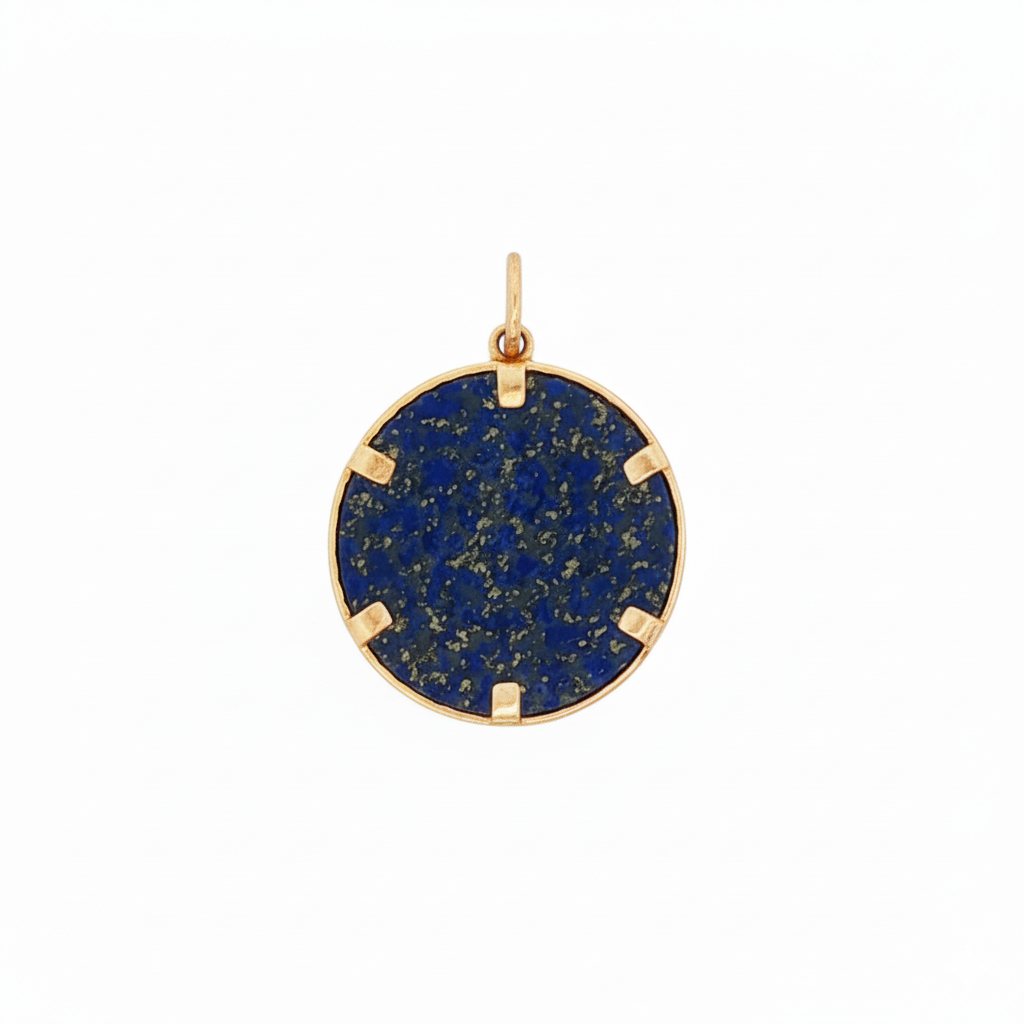 14k Yellow Gold Diamond Lapis Star Charm