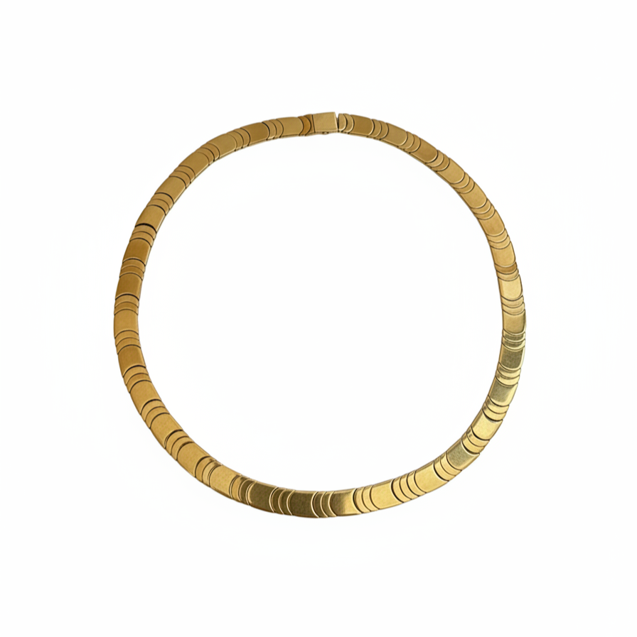 18k Yellow Gold 1980s Vintage Italian Chain Necklace – bold statement piece