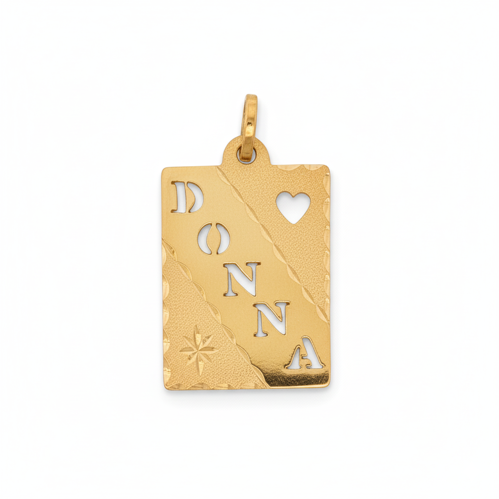 14k Yellow Gold Vintage "Donna" Charm