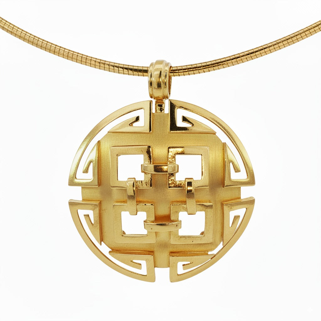 Signed Tiffany & Co. 18k Yellow Gold 1970s Vintage Brooch-Pendant