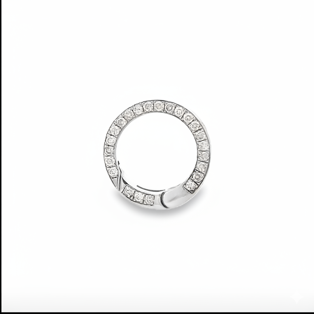 14k Gold Diamond Push-in Circle Clasp
