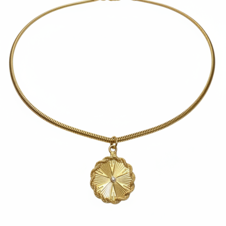 Cadena de serpiente vintage de oro de 14 k de 16,5"