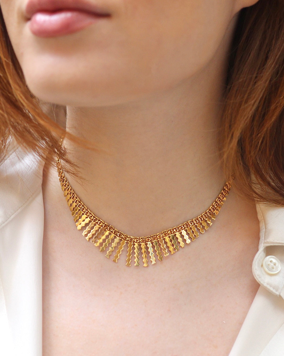 14k Gold Vintage Fringe  Necklace