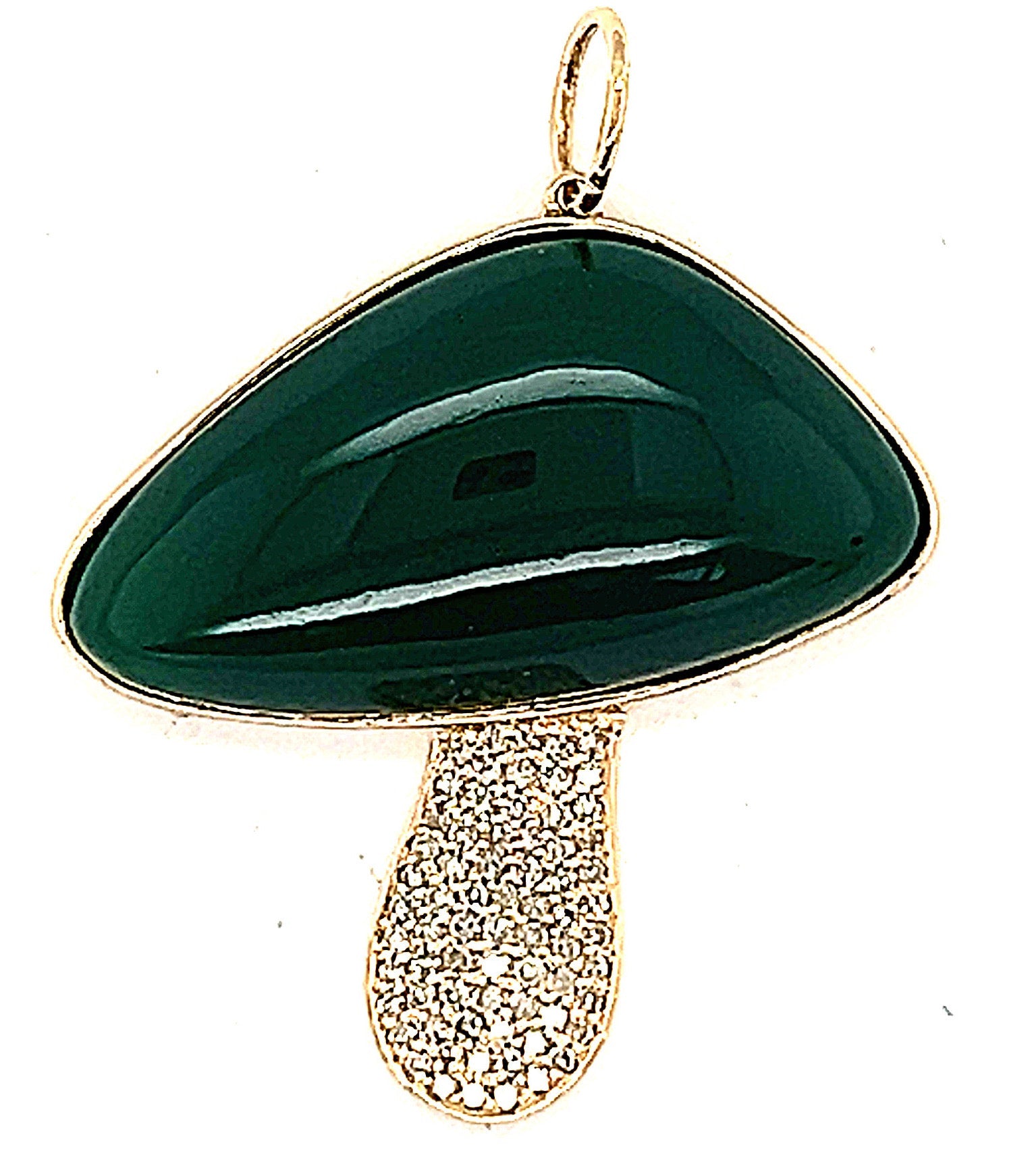 14k Yellow Gold Gemstone and Diamond Mushroom Charm