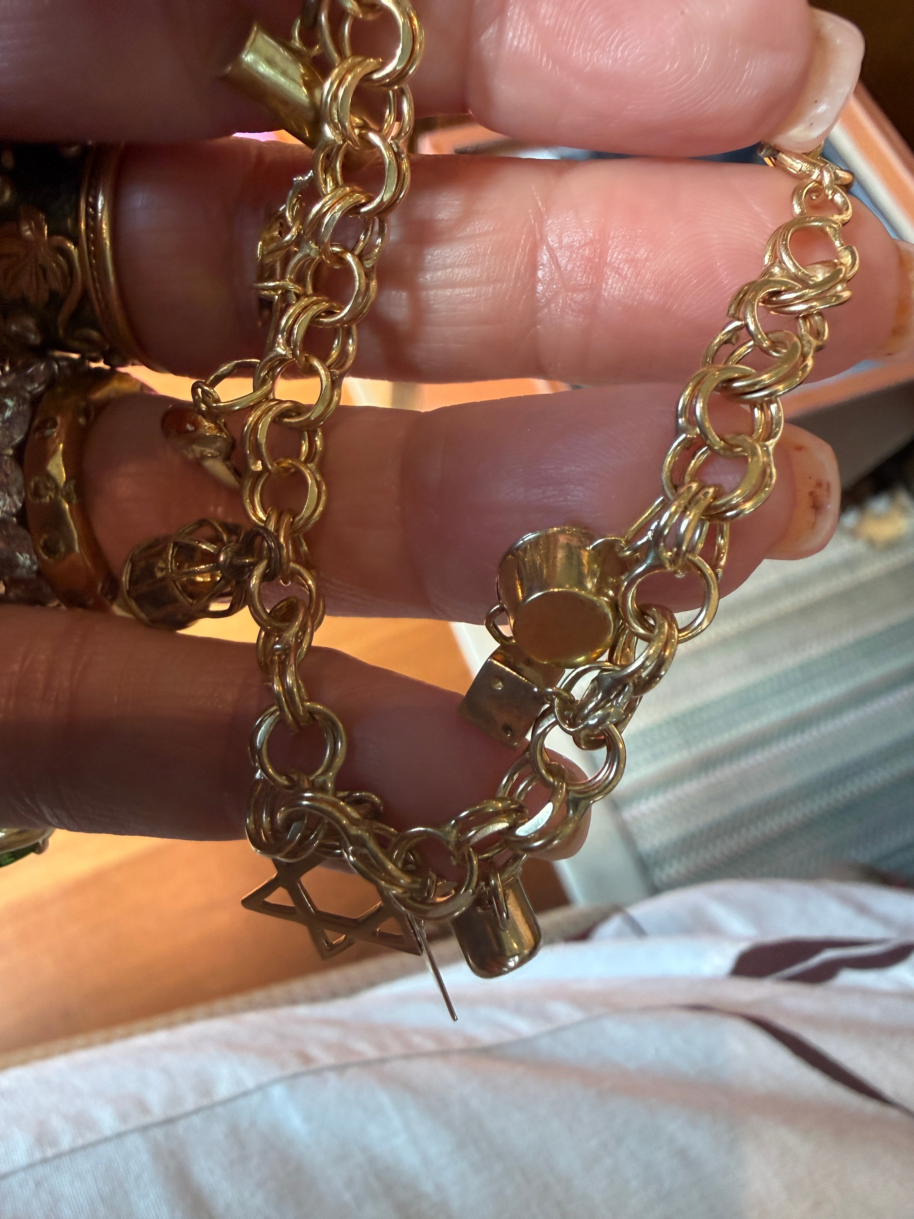 14k Yellow Gold Vintage Mini Charm Bracelet