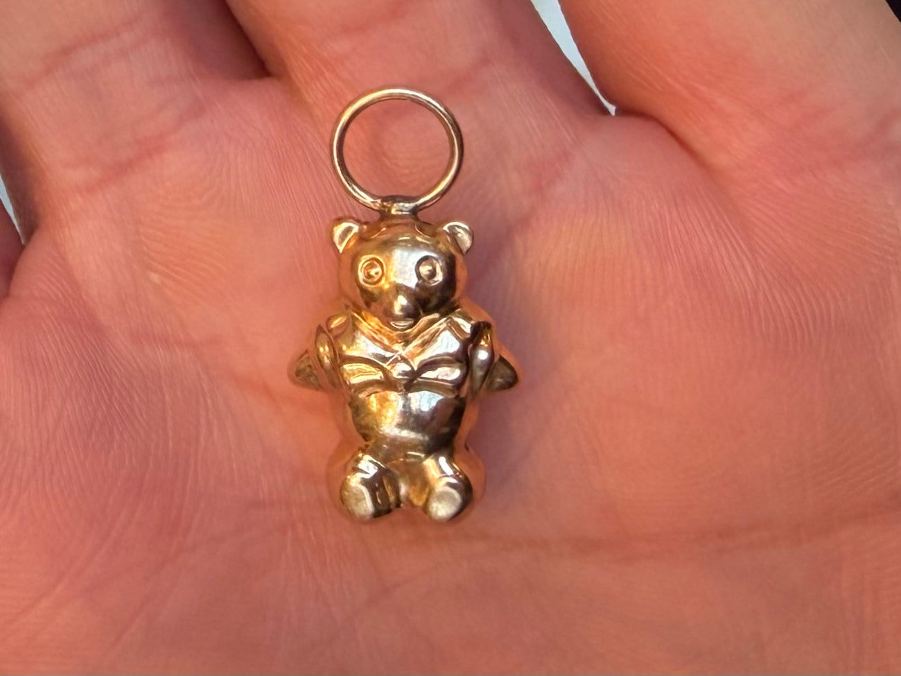 14k Yellow Gold Vintage Mini Teddy Bear Charm