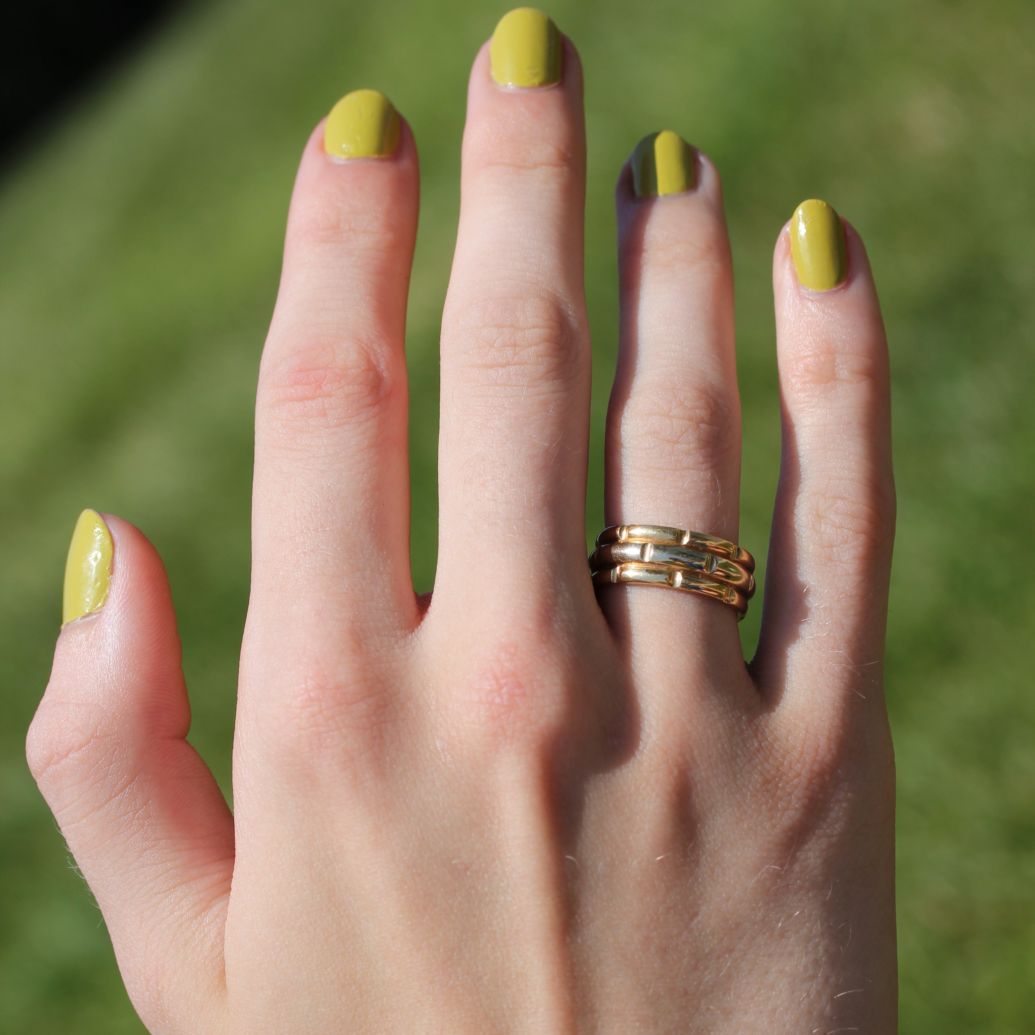 18k Yellow Gold Vintage Bamboo Style Ring