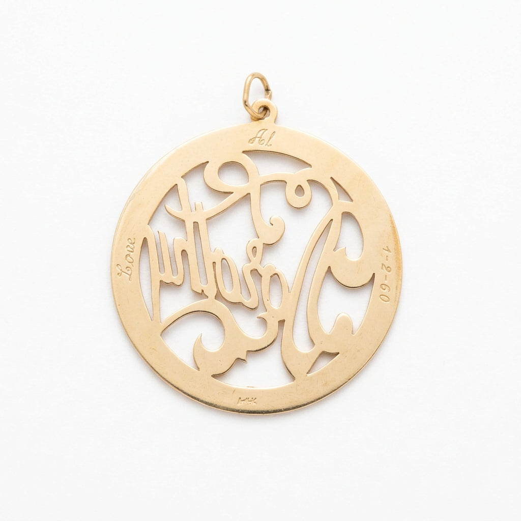14k Yellow Gold Vintage 1960 "Dorothy" Charm Pendant